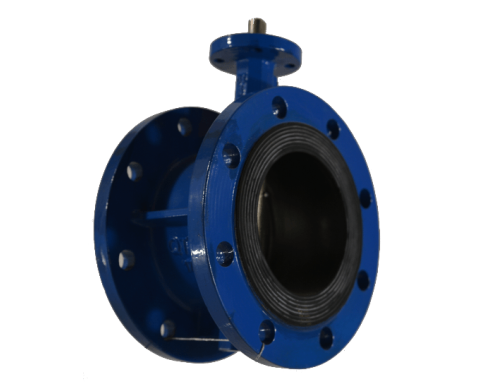 Затвор дисковый поворотный нержавеющий запорный фланцевый симметричный с гидроприводом с уплотнением PTFE с нержавеющим диском Hogfors CF8M ДУ 300 РУ 25